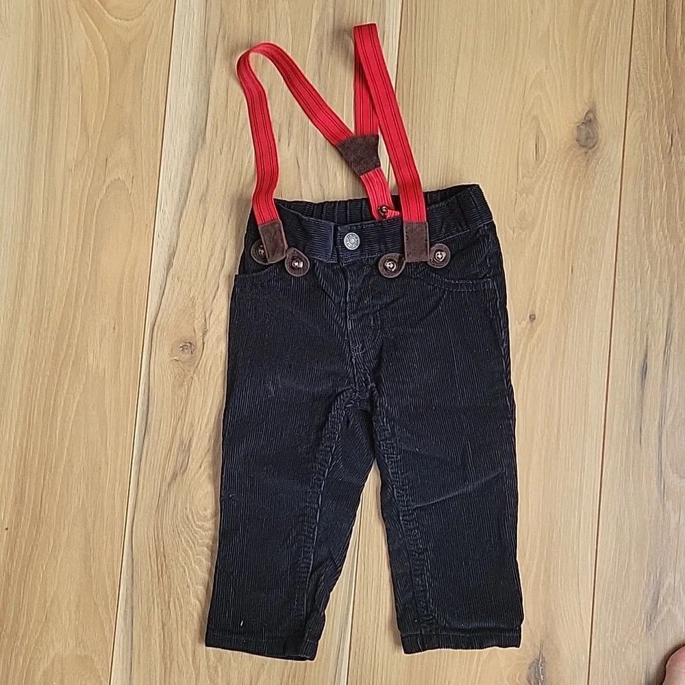 *3/$15*Carter's 12M 2pc Boys Set! Corduroy Pants w/suspenders & long sle…